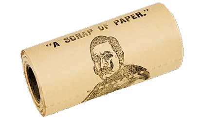 Photograph of old printed toilet roll